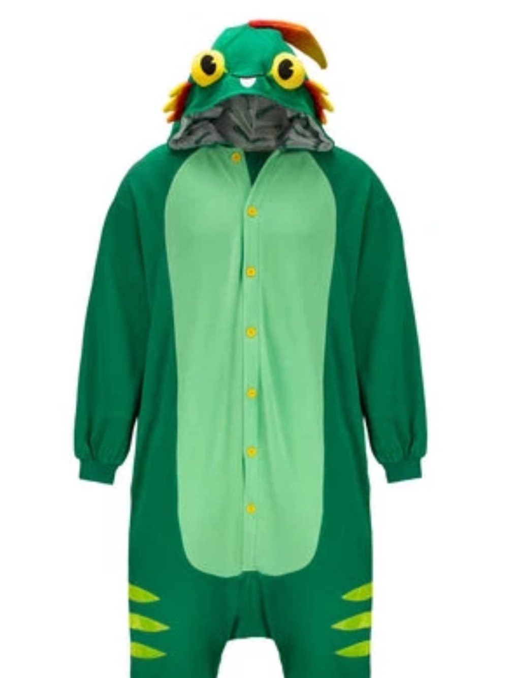 Men's Green Frog Hooded Onesie - Novelty Halloween Costume